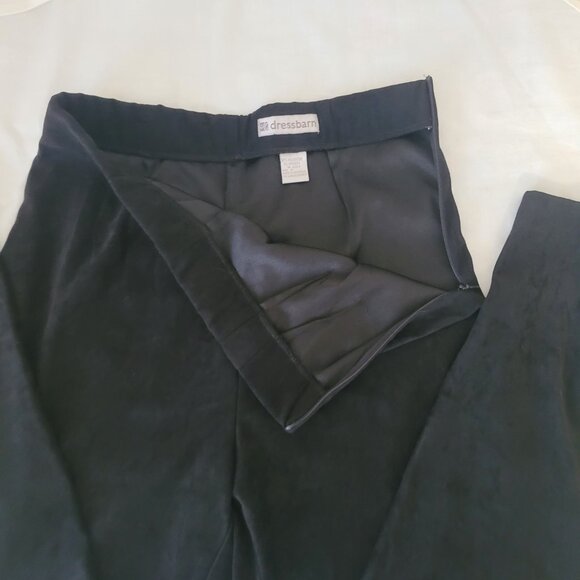 Black Faux Suede Womens Pants Dress Barn Size 12 - Picture 2 of 14